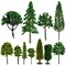 55-Pieces of Miniature Model Trees for Diorama Supplies, Scenery, Landscape, DIY Projects, Arts and Crafts, Train Village, Railroads (11 Assorted Sizes/ 1 - 6.7 in)